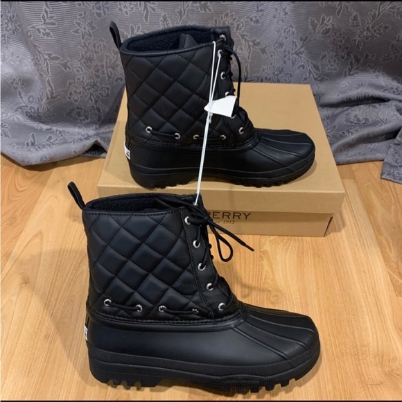 SPERRY GOSLING BLACK QUILTED DUCK BOOT - Picture 4 of 6